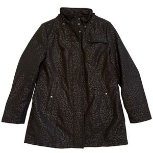Cleo Black Leopard Print Lightweight Jacket with Pockets, Size M